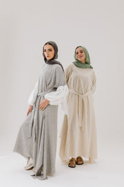 Asymmetrical Linen Wrap Dress