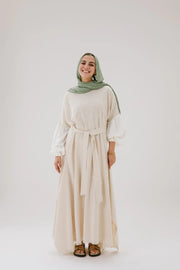 Asymmetrical Linen Wrap Dress