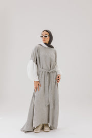 Asymmetrical Linen Wrap Dress