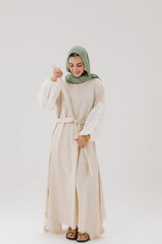 Asymmetrical Linen Wrap Dress