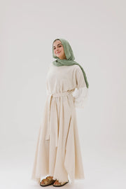 Asymmetrical Linen Wrap Dress