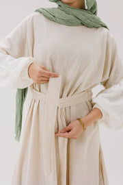 Asymmetrical Linen Wrap Dress