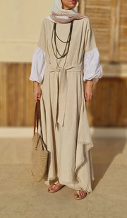 Asymmetrical Linen Wrap Dress