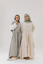 Asymmetrical Linen Wrap Dress