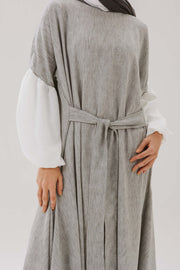 Asymmetrical Linen Wrap Dress