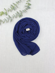 Sapphire Blue Chiffon Scarf